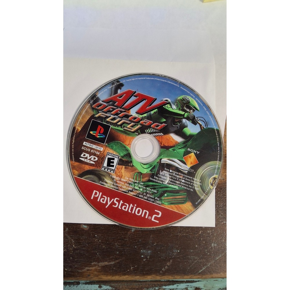 ATV Offroad Fury Sony PlayStation 2 PS2 Game Disc Only SCUS 97104 Racing(B8)